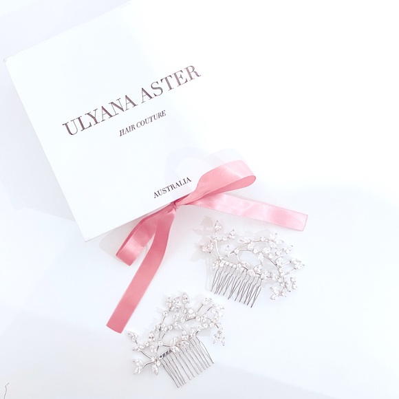 Ulyana Aster Amilia Crystal Vine Hair Comb (Set of 2) - Picture 1 of 4